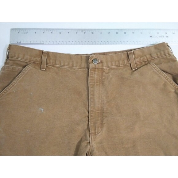 Carhartt Men's 40x30 Brown Canvas Dungaree Utility Work Duck Pants USA - Picture 8 of 9